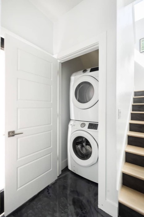 In-unit laundry ready for turnover