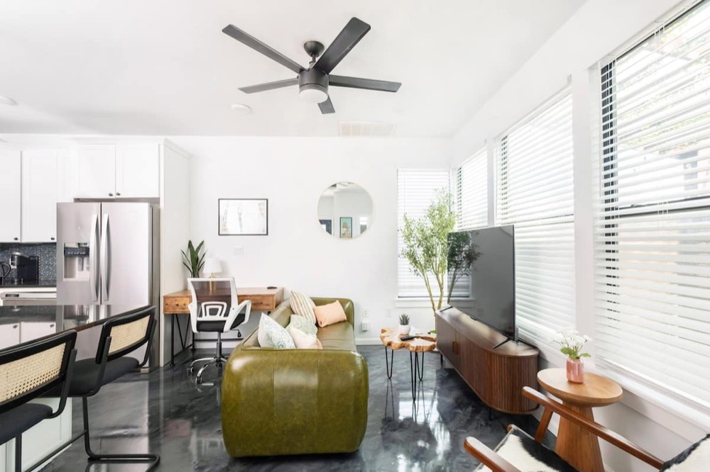 Styled living and dining area in an Elevatxed-managed Austin property